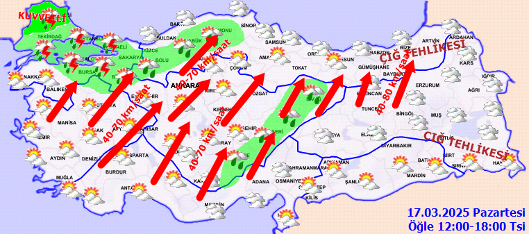 Yeni Haftada Sağanak Yağış ve Kuvvetli Rüzgar!